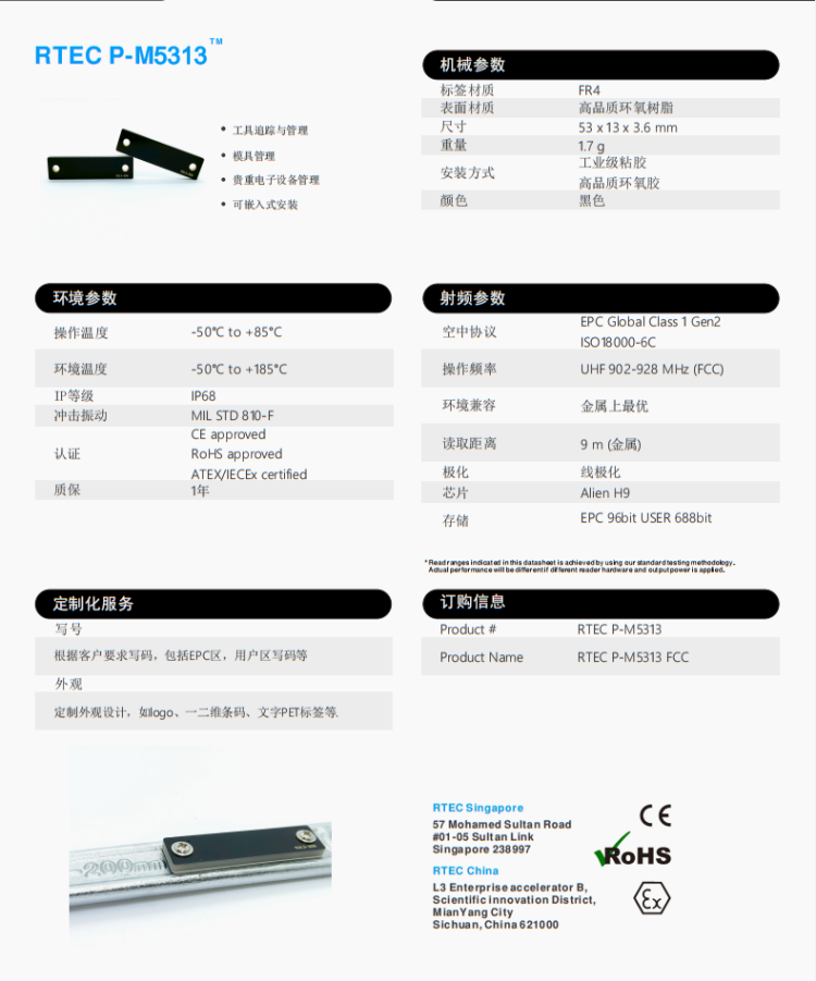 UHF PCB抗金属标签5313